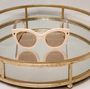 Fendi Rose Thick Rim Logo Lens Sunglasses