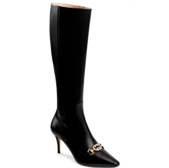 Gucci Zumi Nappa Leather Knee Boots