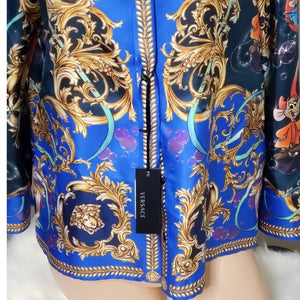 Versace Blue Disney Cinderella Silk Button-down Shirt S